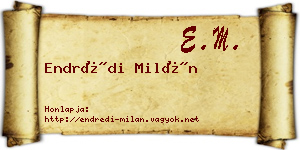 Endrédi Milán névjegykártya